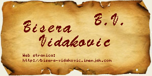 Bisera Vidaković vizit kartica